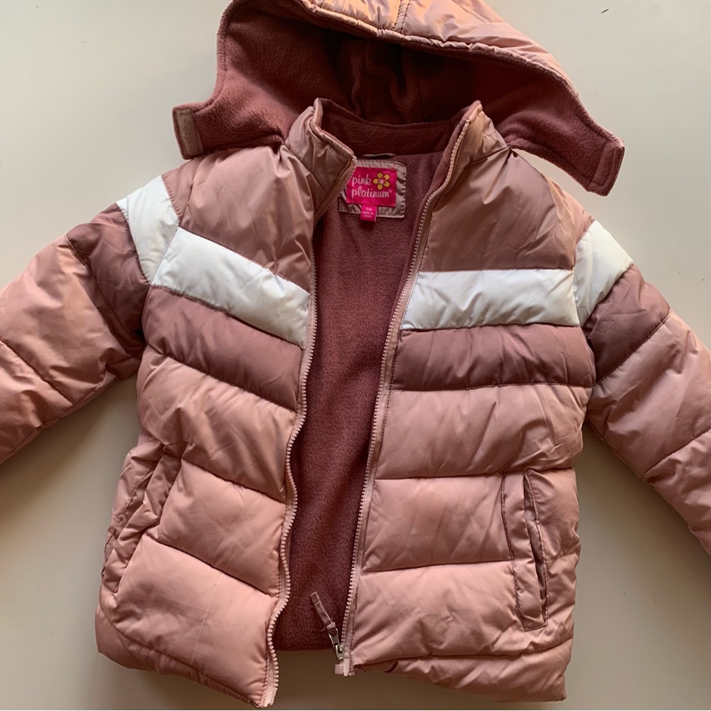 Girls 7/8 Pink Platinum Winter Puffer Coat